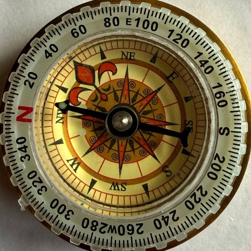 The back of the coin: a real, working magnetic compass